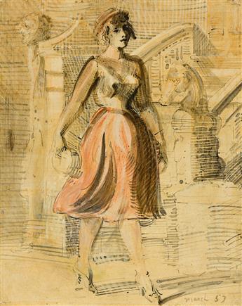 REGINALD MARSH (1898-1954) Woman Walking.